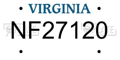 NF27120 Virginia License Plate