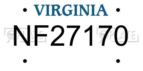 NF27170 Virginia License Plate