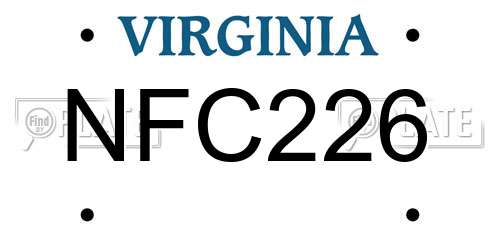NFC226 Virginia License Plate