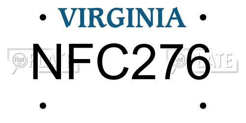 NFC276 Virginia License Plate