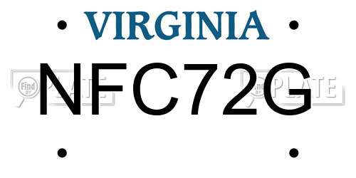 NFC72G Virginia License Plate