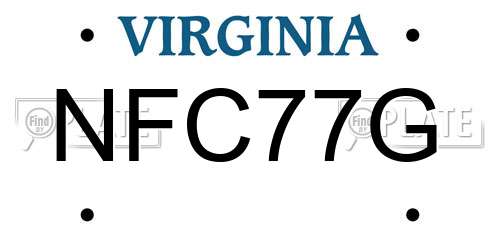 NFC77G Virginia License Plate