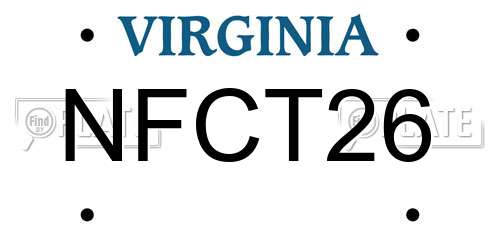 NFCT26 Virginia License Plate