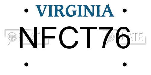 NFCT76 Virginia License Plate