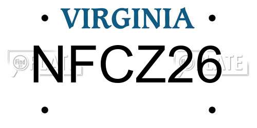 NFCZ26 Virginia License Plate