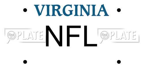 NFL Virginia License Plate