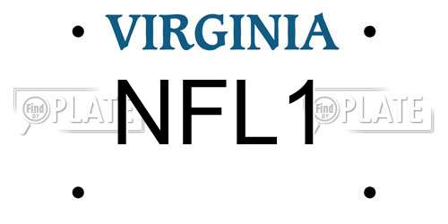 NFL1 Virginia License Plate