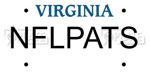 NFLPATS Virginia License Plate
