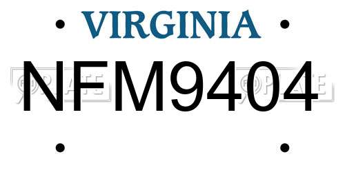 NFM9404 Virginia License Plate