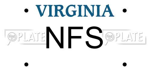 NFS Virginia License Plate