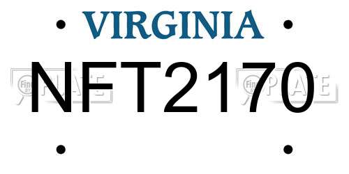 NFT2170 Virginia License Plate