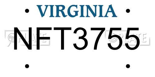 NFT3755 Virginia License Plate