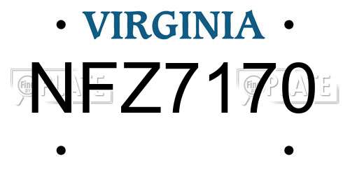 NFZ7170 Virginia License Plate