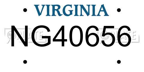 NG40656 Virginia License Plate