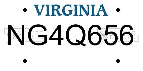 NG4Q656 Virginia License Plate