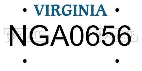 NGA0656 Virginia License Plate