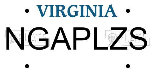 NGAPLZS Virginia License Plate