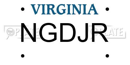 NGDJR Virginia License Plate