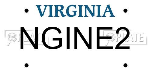 NGINE2 Virginia License Plate