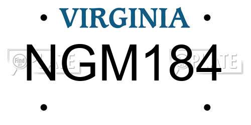 NGM184 Virginia License Plate