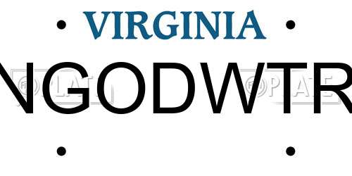 NGODWTR Virginia License Plate