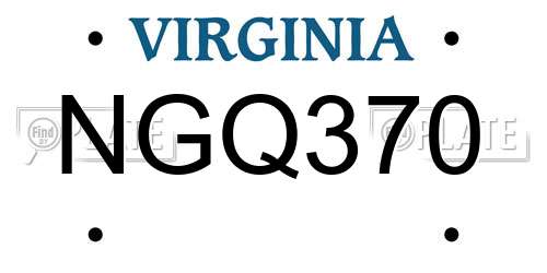 NGQ370 Virginia License Plate