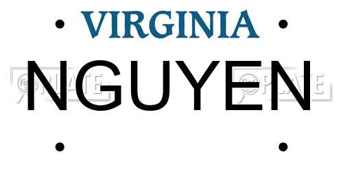 NGUYEN Virginia License Plate