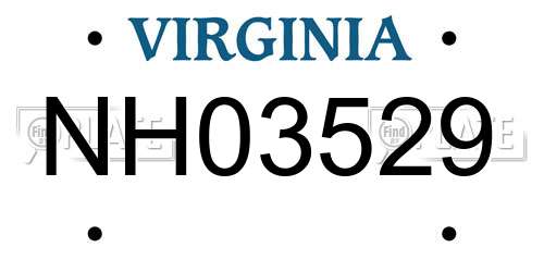 NH03529 Virginia License Plate