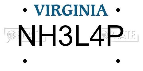 NH3L4P Virginia License Plate