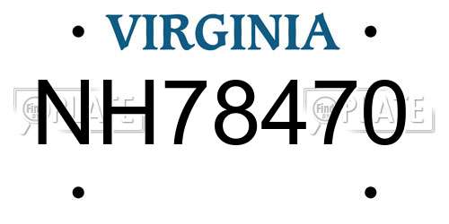 NH78470 Virginia License Plate