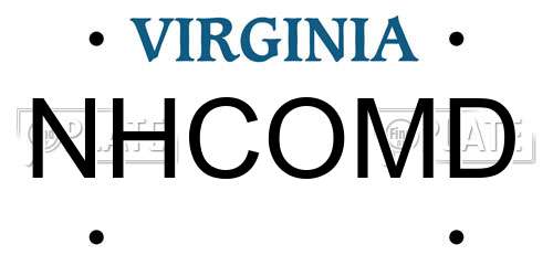 NHCOMD Virginia License Plate