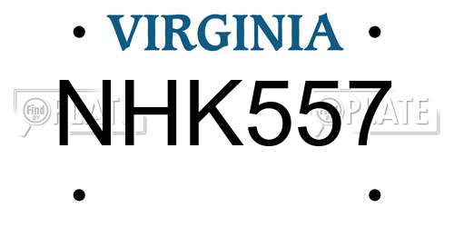 NHK557 Virginia License Plate