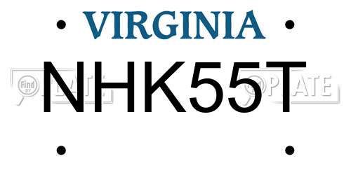 NHK55T Virginia License Plate