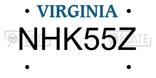 NHK55Z Virginia License Plate