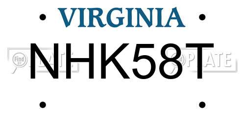 NHK58T Virginia License Plate