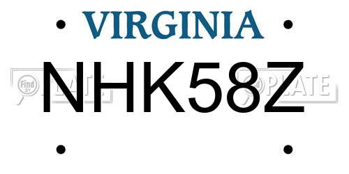NHK58Z Virginia License Plate