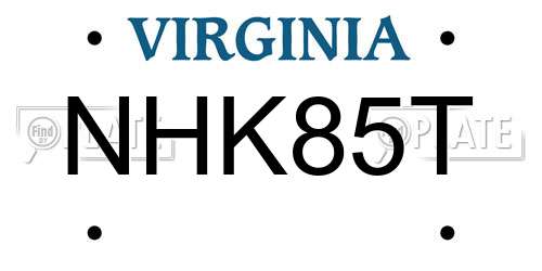 NHK85T Virginia License Plate