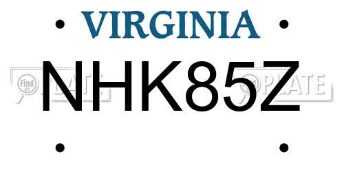 NHK85Z Virginia License Plate