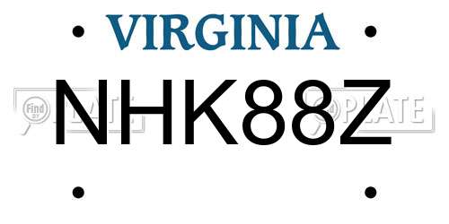 NHK88Z Virginia License Plate