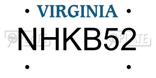 NHKB52 Virginia License Plate