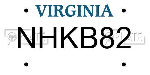 NHKB82 Virginia License Plate