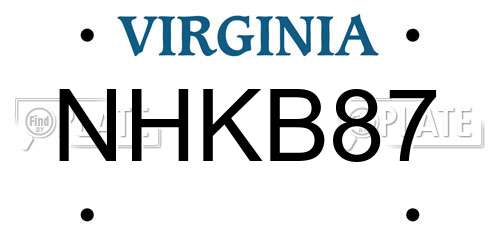 NHKB87 Virginia License Plate