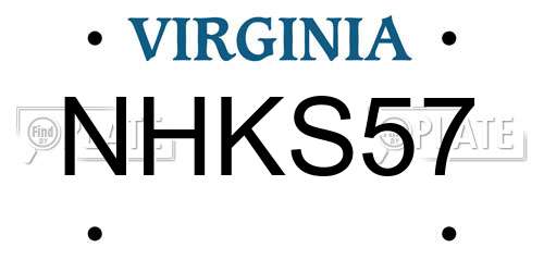 NHKS57 Virginia License Plate