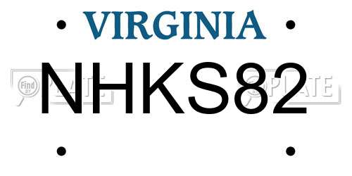 NHKS82 Virginia License Plate
