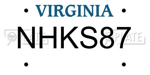 NHKS87 Virginia License Plate