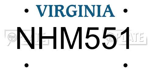 NHM551 Virginia License Plate