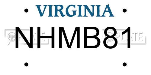 NHMB81 Virginia License Plate