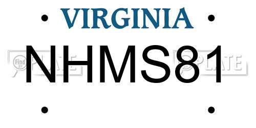 NHMS81 Virginia License Plate