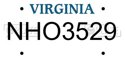 NHO3529 Virginia License Plate