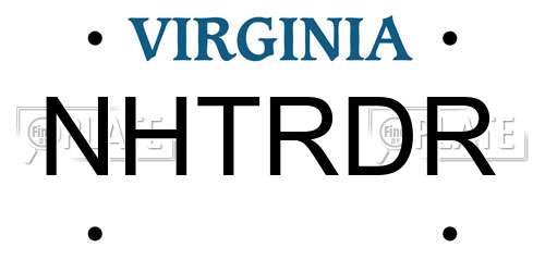 NHTRDR Virginia License Plate